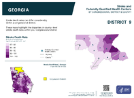 GA Congressional District 09 Stroke and Federally Qualified Health Centers Map 118th Congress