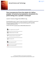 Dust Resuspension from the Splash of a Falling Powder A Numerical Aerodynamic Simulation of a Pellet Falling onto a Powder Monolayer