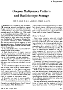 Oregon Malignancy Pattern And Radioisotope Storage