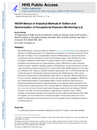 NIOSH Manual of Analytical Methods 5th Edition and Harmonization of Occupational Exposure Monitoring manuscript