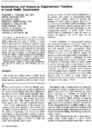 Implementing and assessing organizational practices in local health departments