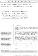 Children in Illinois with elevated blood lead levels 19931998 and leadrelated pediatric hospital admissions in Illinois 19931997