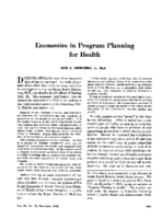 Economics In Program Planning For Health