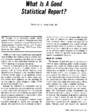 What is a good statistical report