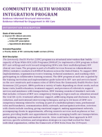 COMMUNITY HEALTH WORKER INTEGRATION PROGRAM