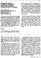 Orthopedic Surgeons Attitudes And Practices Concerning Treatment Of Patients With HIV Infection