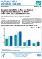Changes in Home Births by Race and Hispanic Origin and State of Residence of Mother United States 20192020 and 20202021