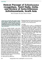 Human Passage of Schistosoma incognitum Tamil Nadu India and Review of Autochthonous Schistosomiasis South Asia
