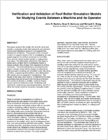 Verification and Validation of Roof Bolter Simulation Models for Studying Events Between a Machine and Its Operator