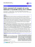 Factors associated with mosquito net use by individuals in households owning nets in Ethiopia