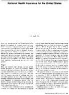 National Health Insurance For The US