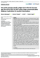Use of the prostatespecific antigen test in the US for men age 30 to 64 in 2011 to 2017 using a large commercial claims database Implications for practice interventions
