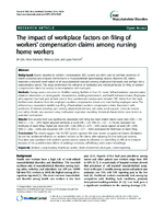 The impact of workplace factors on filing of workers compensation claims among nursing home workers
