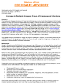 Increase in pediatric invasive group A streptococcal infections