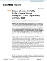 Excess allcause mortality in the USA and Europe during the COVID19 pandemic 2020 and 2021
