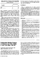 Collaborative studies program on maternal and child health in New York State 198183