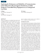 Exploring the Performance and Reliability of Communication Links Subjected to Electromagnetic Interference in Radio FrequencyControlled Heavy Equipment in an Underground Coal Mine