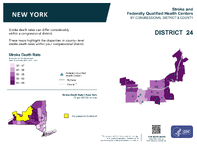 NY Congressional District 24 Stroke and Federally Qualified Health Centers Map 118th Congress