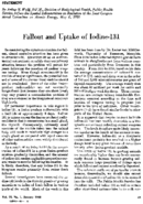 Fallout and uptake of iodine131