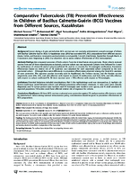 Comparative Tuberculosis TB Prevention Effectiveness in Children of Bacillus CalmetteGurin BCG Vaccines from Different Sources Kazakhstan