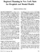 Regional planning in New York State for hospitals and mental health