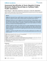 Automated Identification of Acute Hepatitis B Using Electronic Medical Record Data to Facilitate Public Health Surveillance