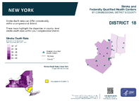 NY Congressional District 18 Stroke and Federally Qualified Health Centers Map 118th Congress