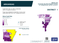 AR Congressional District 01 Stroke and Federally Qualified Health Centers Map 118th Congress