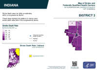 IN Congressional District 03 Stroke and Federally Qualified Health Centers Map 119th Congress