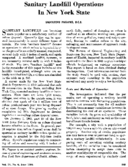 Sanitary landfill operations in New York State