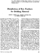 Disinfection of raw feathers for bedding material