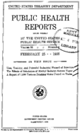 Public Health Repprts  v 53 no 8  cover