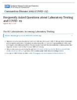Frequently Asked Questions About Laboratory Testing and COVID19 May 13 2020