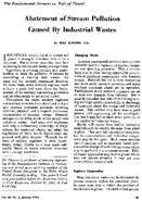 Abatement of stream pollution caused by industrial wastes