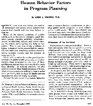 Human behavior factors in program planning