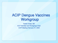 ACIP Dengue Vaccines Workgroup