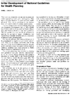 Initial development of national guidelines for health planning