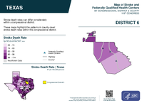 TX Congressional District 06 Stroke and Federally Qualified Health Centers Map 119th Congress