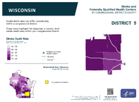 WI Congressional District 05 Stroke and Federally Qualified Health Centers Map 118th Congress
