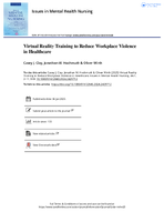 Virtual Reality Training to Reduce Workplace Violence in Healthcare