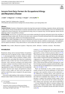 Lessons from Dairy Farmers for Occupational Allergy and Respiratory Disease