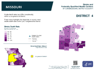 MO Congressional District 04 Stroke and Federally Qualified Health Centers Map 118th Congress