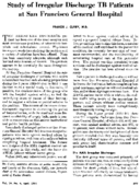 Study of irregular discharge TB patients at San Francisco General Hospital