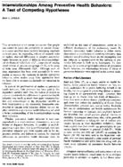 Interrelationships among preventive health behaviors a test of competing hypotheses