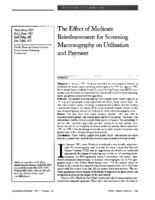 The Effect Of Medicare Reimbursement For Screening Mammography On Utilization And Payment National Cancer Institute Breast Cancer Screening Consortium