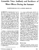 Coxsackie virus antibody and incidence of minor illness during the summer