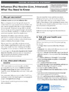 Influenza flu vaccine live intranasal  what you need to know