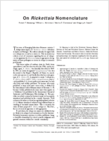 On Rickettsia Nomenclature