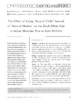 The effect of using race of child instead of race of mother on the blackwhite gap in infant mortality due to birth defects