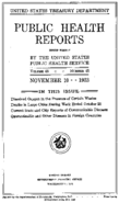 Public Health Reports  v 48 no 45  cover
